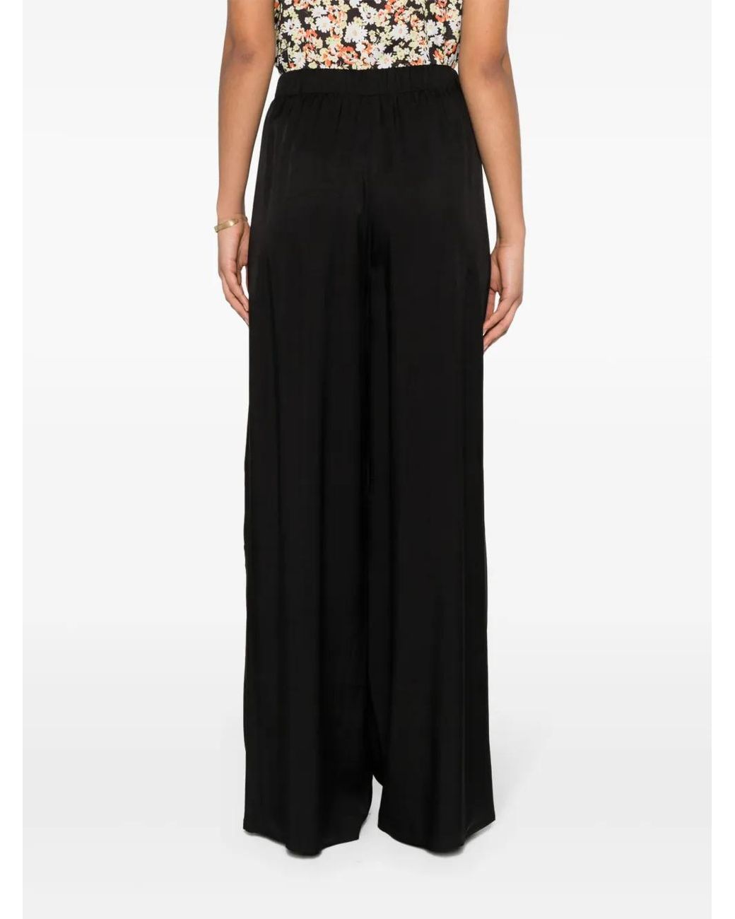 FEDERICA TOSI Black Twill Wide Trousers
