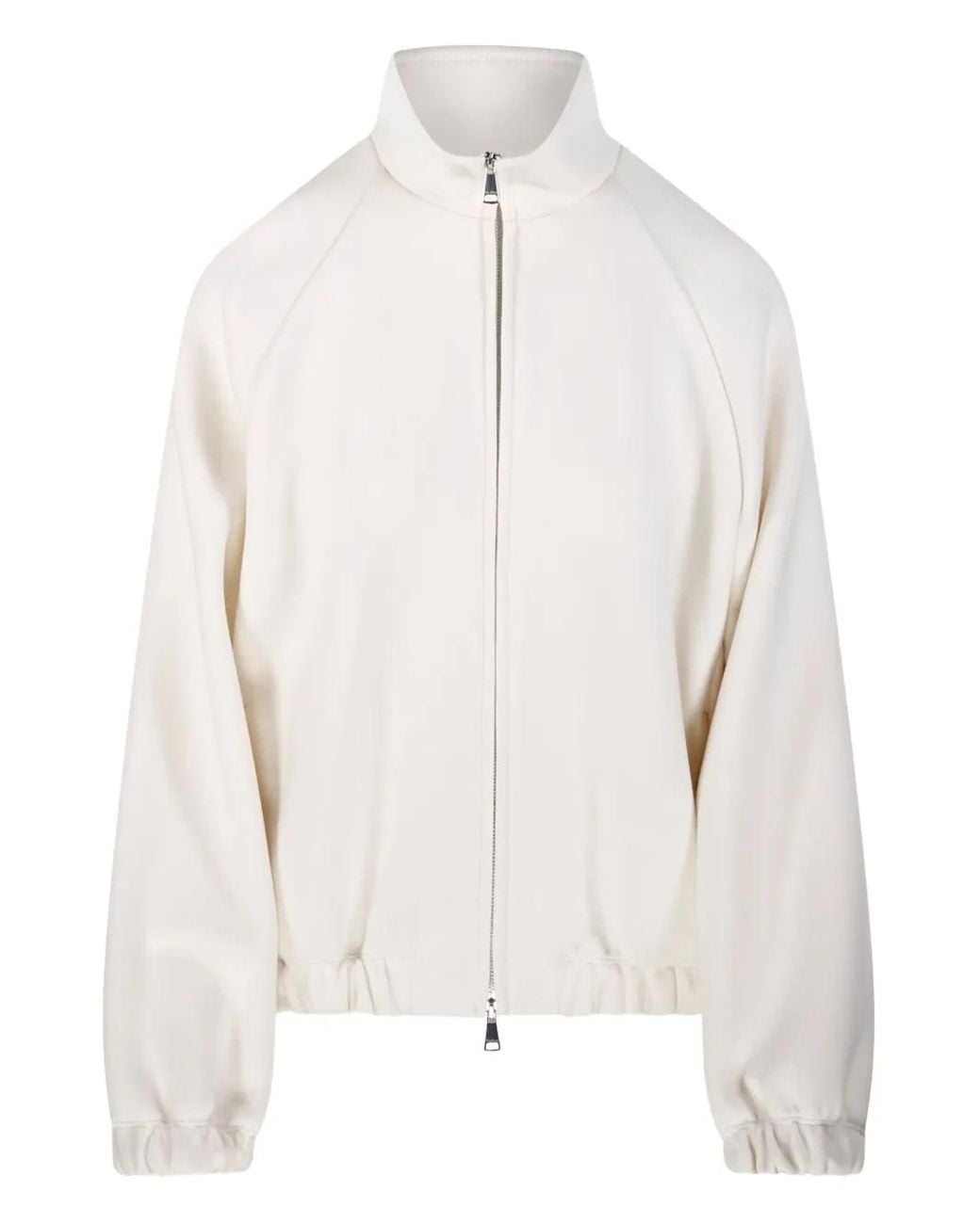 Max Mara White Jacke Mit Reißverschluss