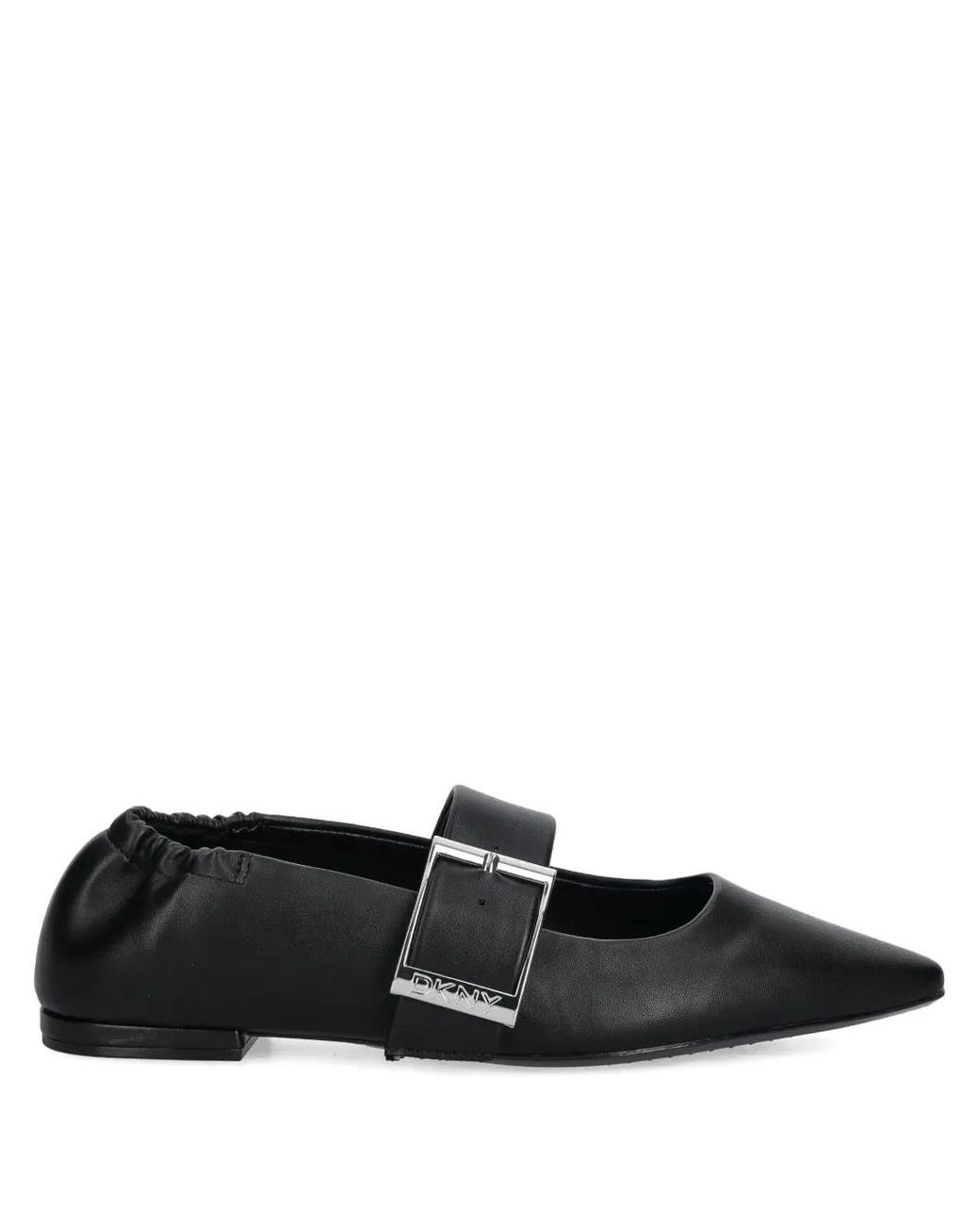 DKNY Black Buckle-Strap Ballet Flats
