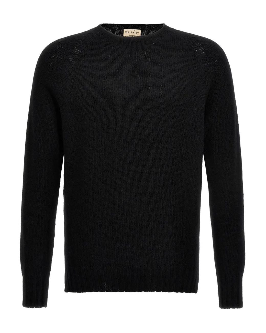 Ma'ry'ya Black Raglan-Sleeve Sweater for men