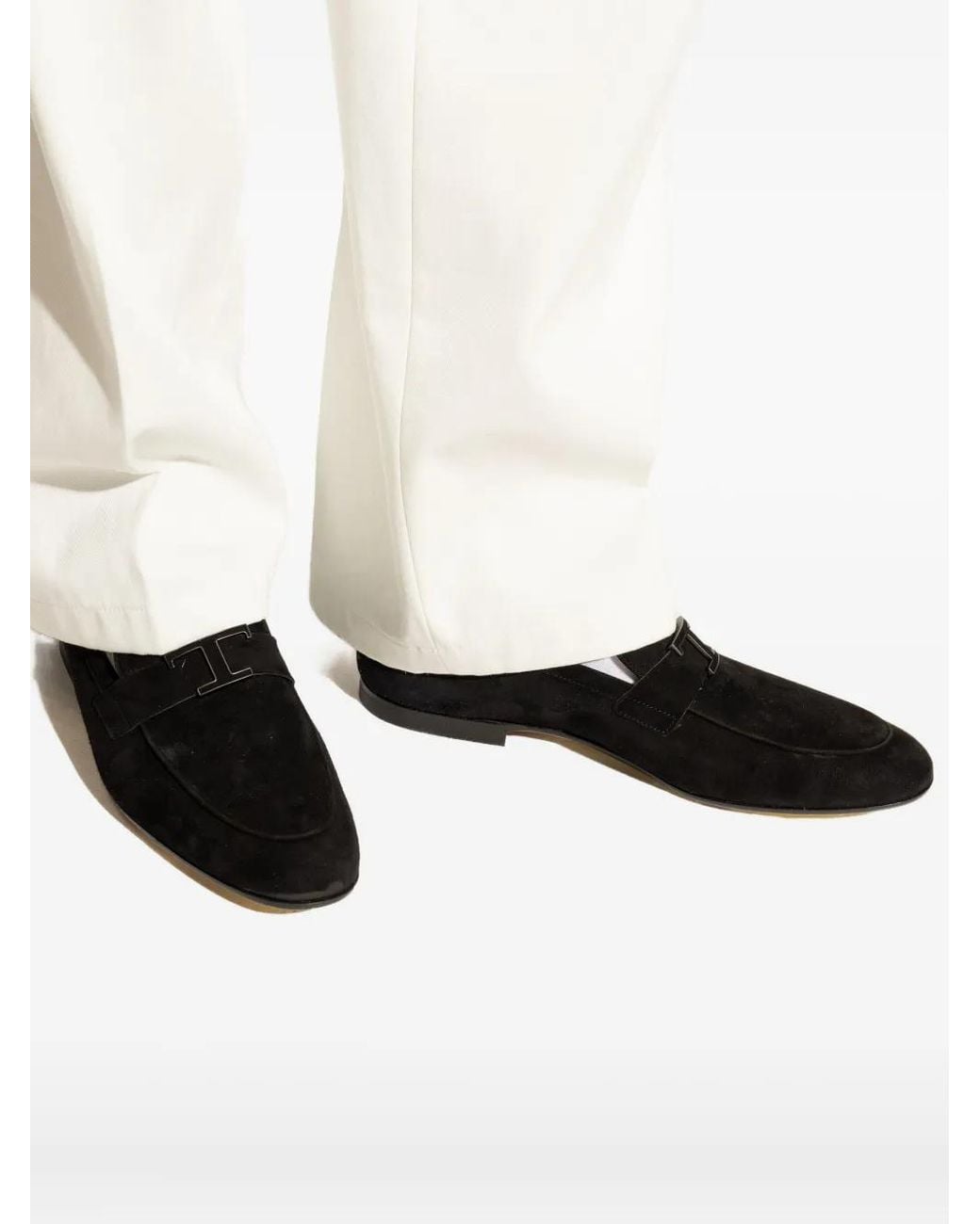 Tod's Black Flat Shoes for men