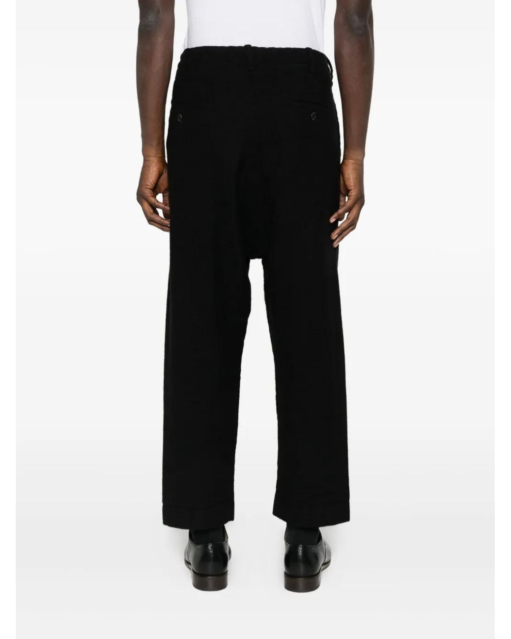 Uma Wang Black Drawstring Trousers for men