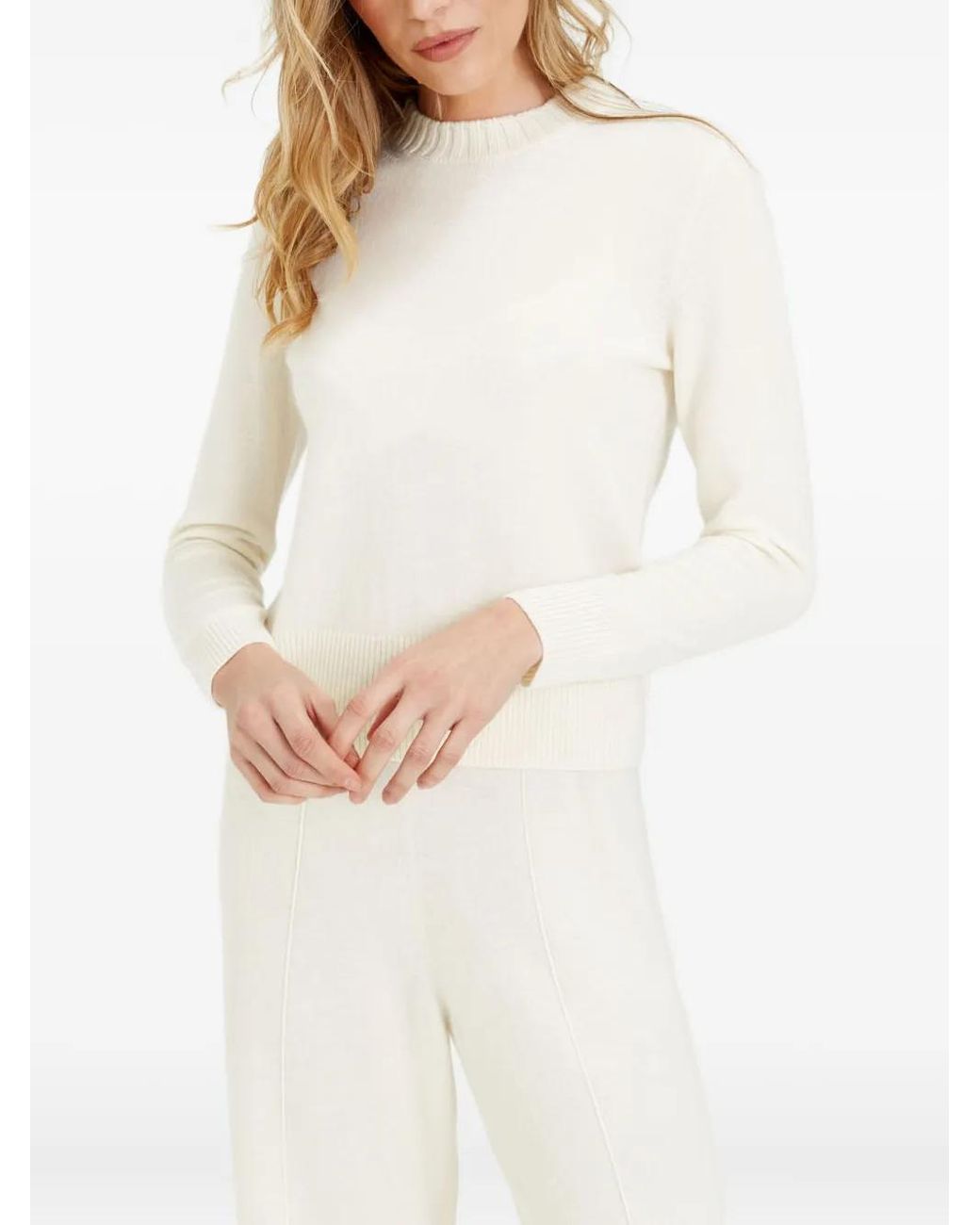 Chinti & Parker White Crew-Neck Sweater