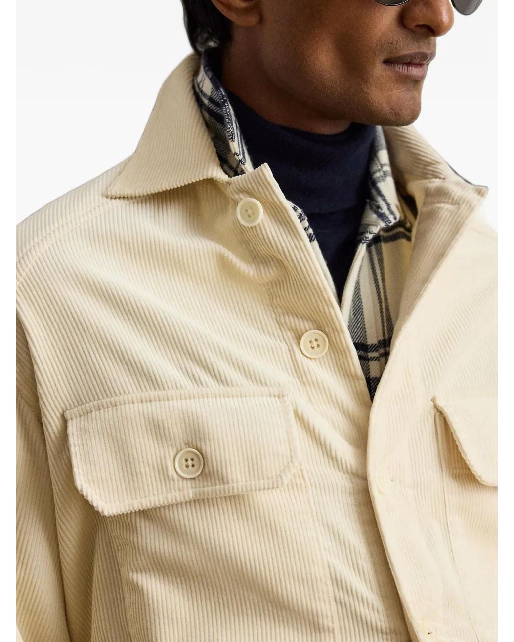 Ralph Lauren Natural Corduroy Pocket-Detail Shirt Jacket for men