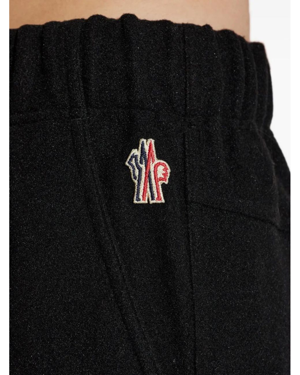 Moncler Black Drawstring Logo Track Pants