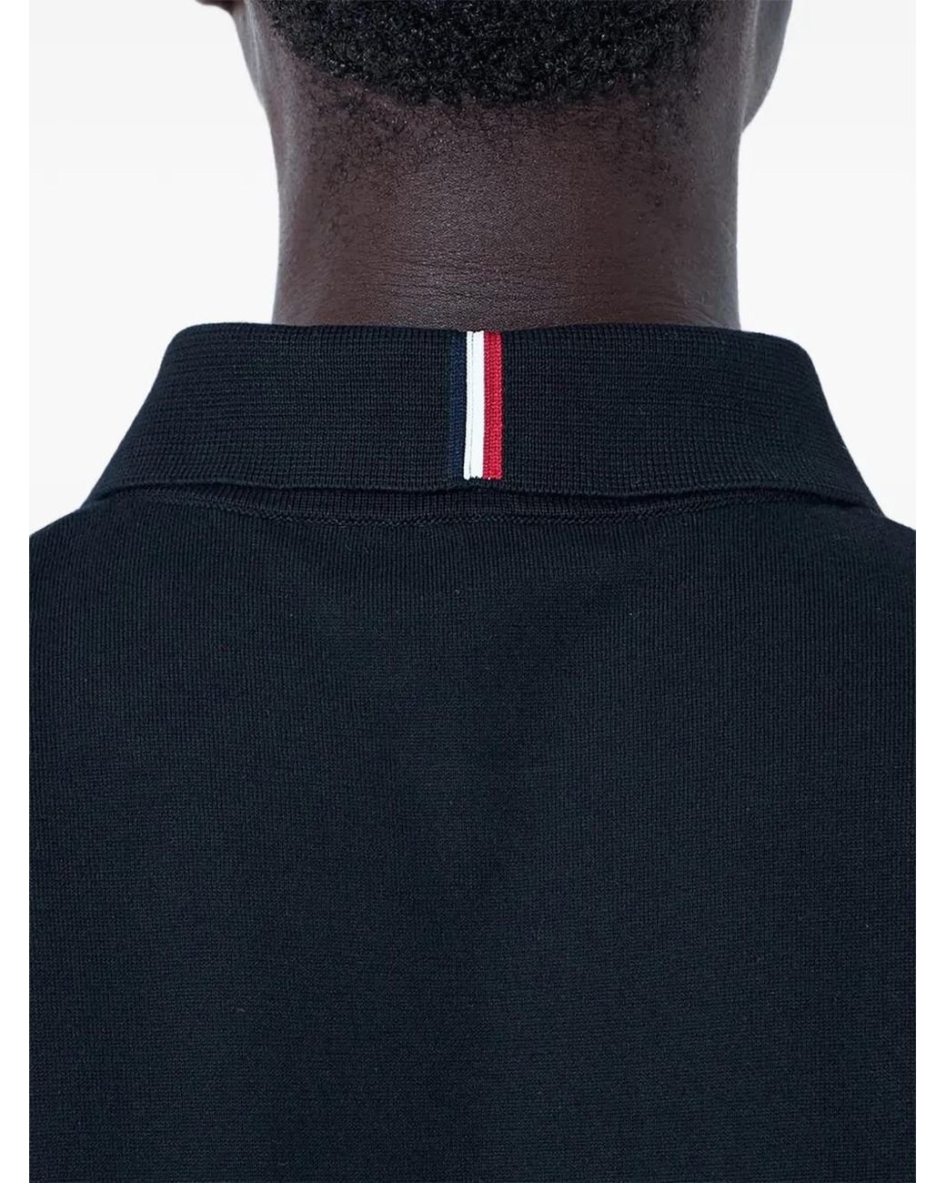 Moncler Blue Polo En Coton À Logo for men