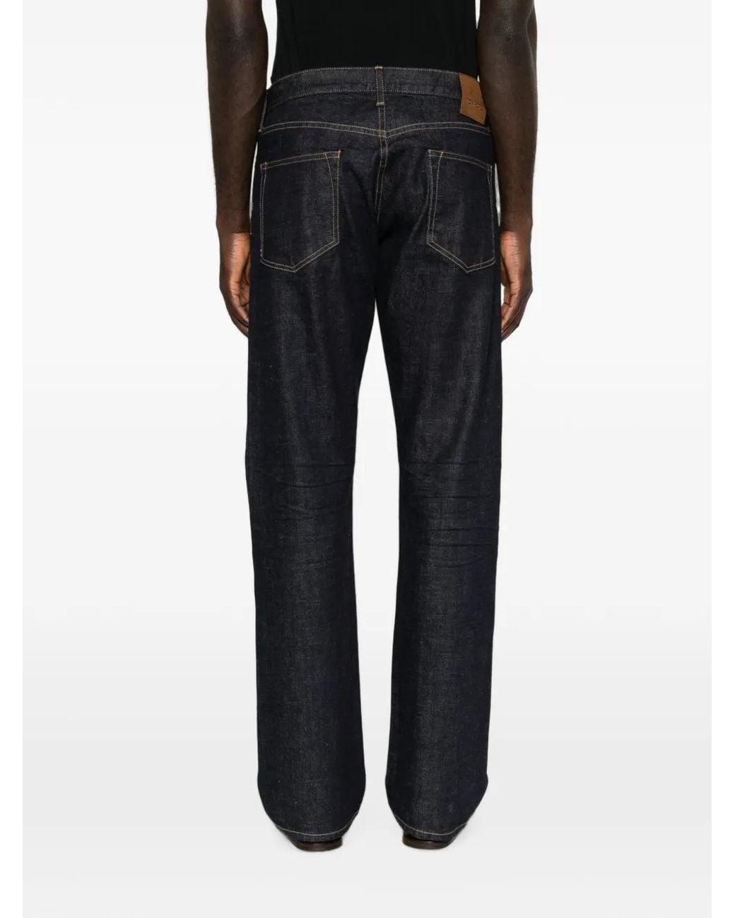 Tom Ford Blue Straight-Leg Whiskers-Effect Jeans for men