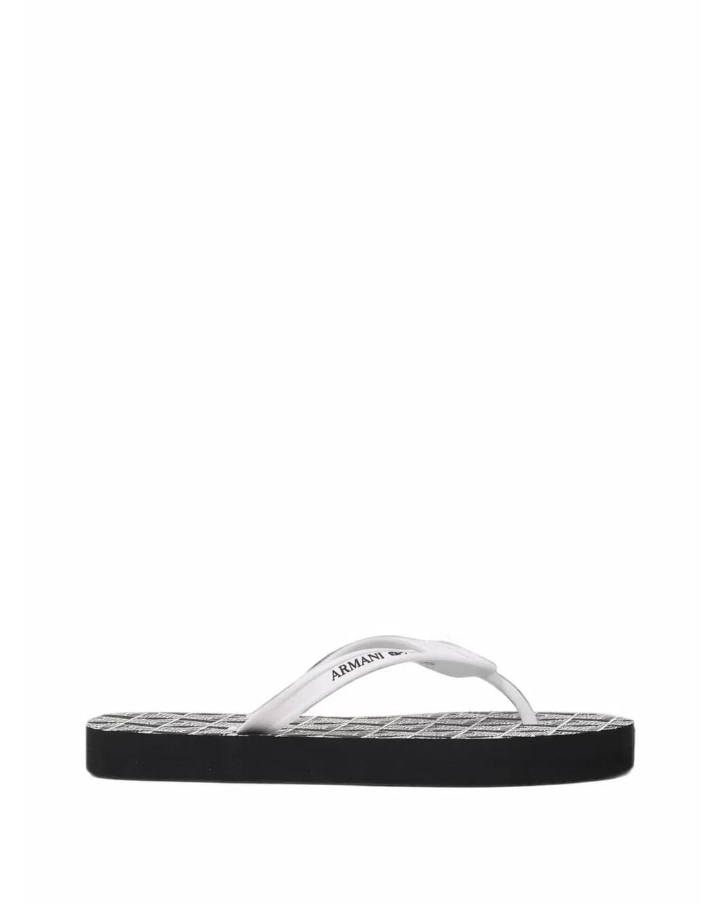 ARMANI EXCHANGE White Geometric-Print Sandals