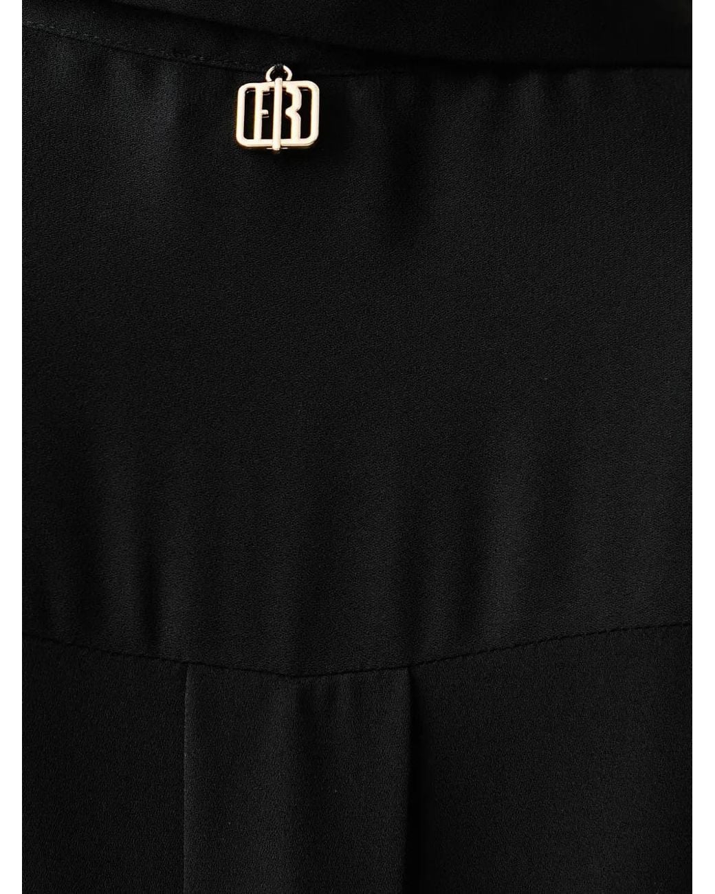 Fracomina Black Belted Pleated Midi Dress