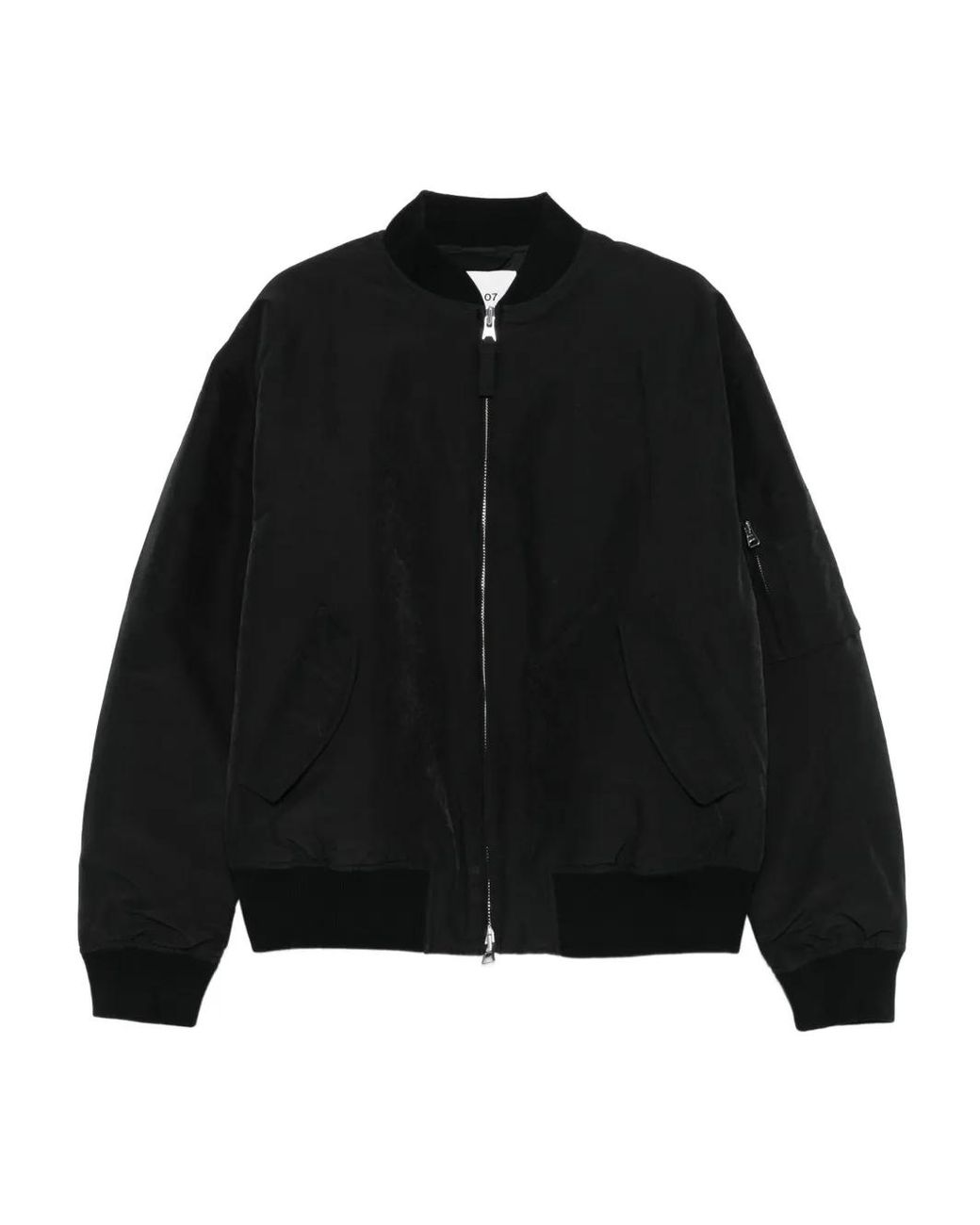 NN07 Black Zip-Up Bomber Jacket for men