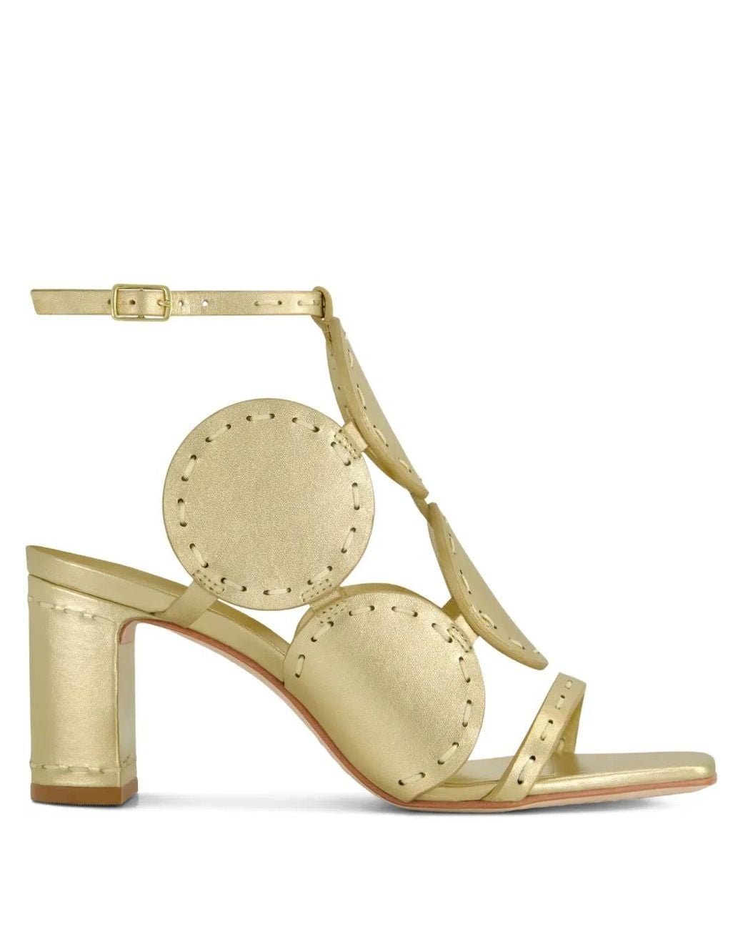 Bernardo Metallic 1946 75Mm New Moon Circular-Embellished Sandals