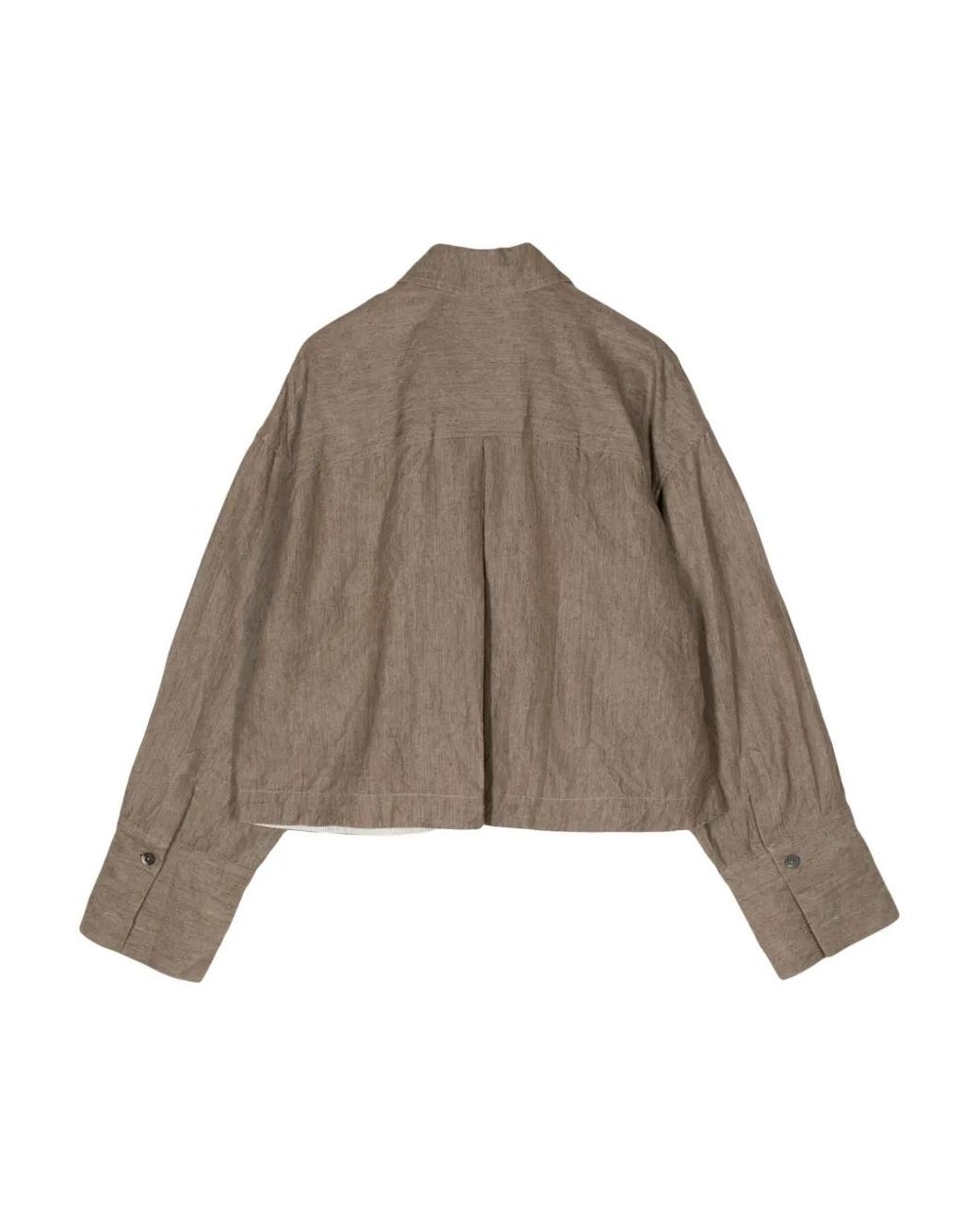Forme D'expression Brown Mélange-Effect Drop-Shoulder Jacket