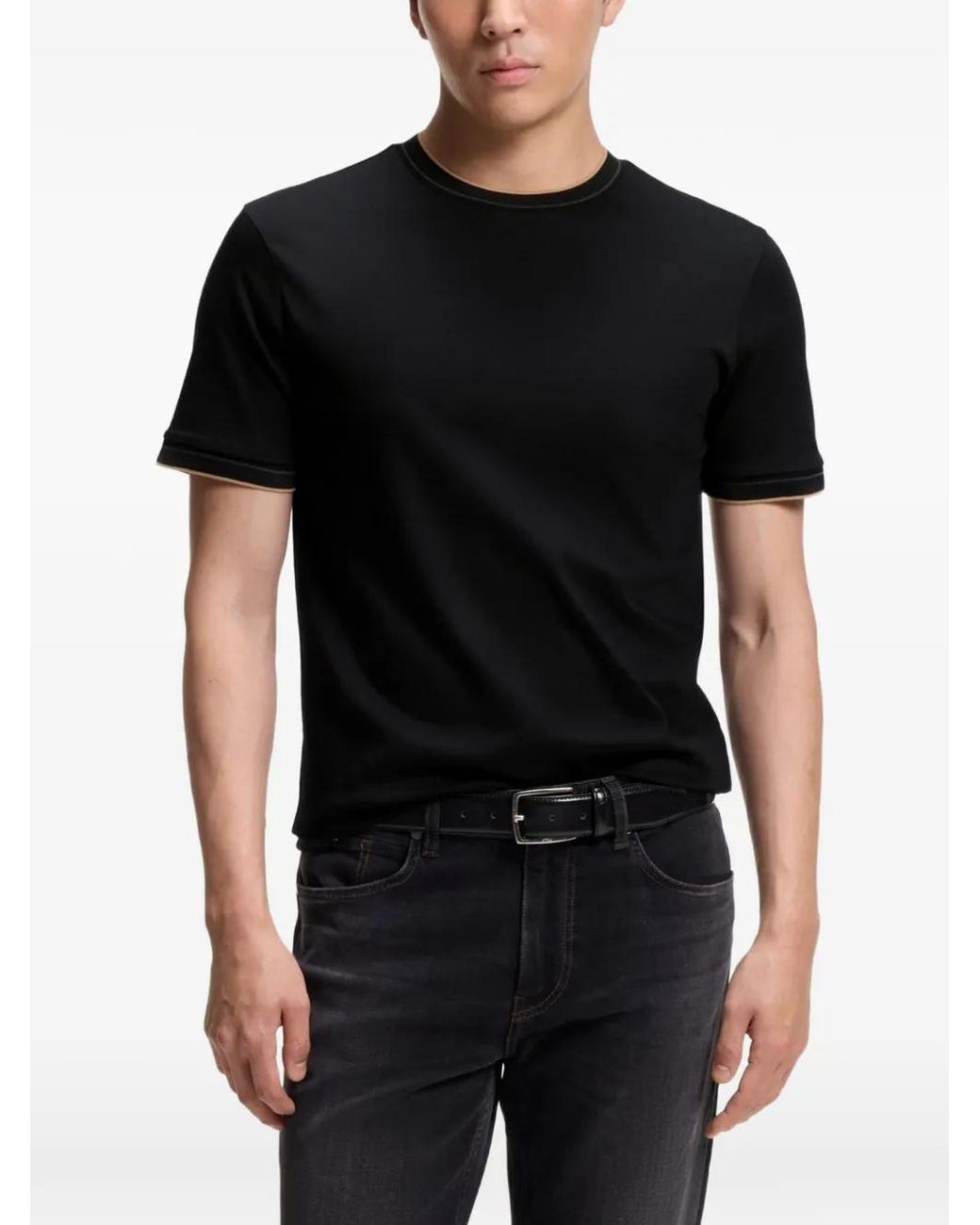 Boss Black T-Shirt Ajusté À Bords Contrastants for men