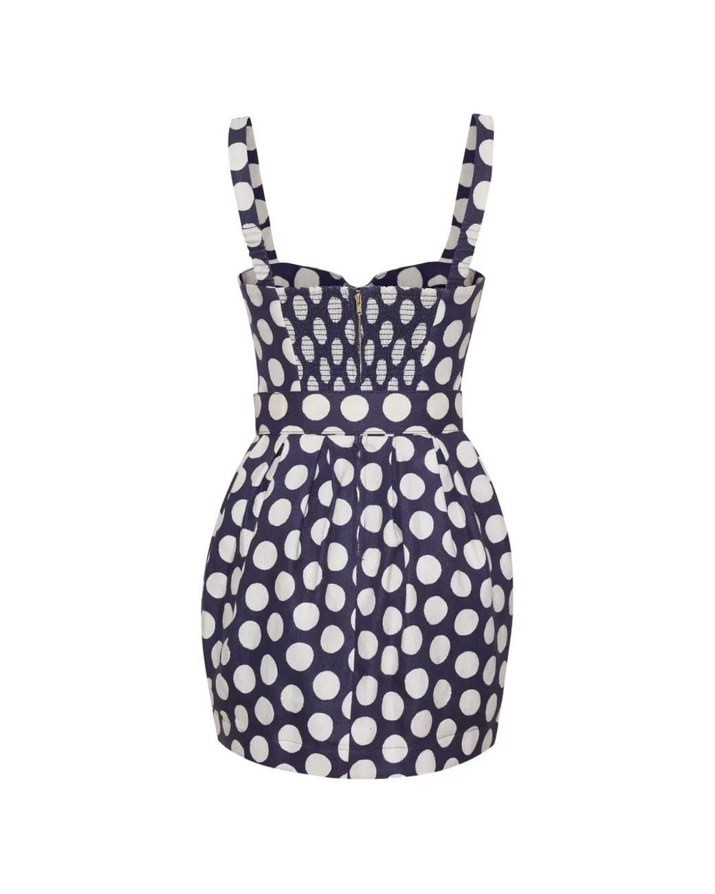 Cara Cara White Etna Polka-Dot Mini Dress
