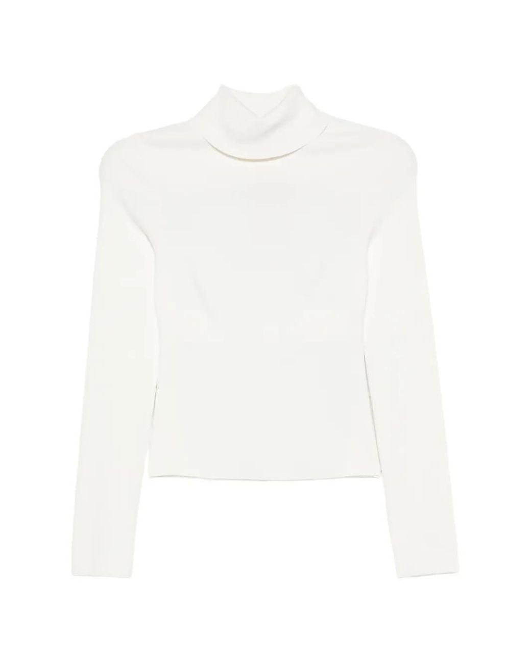Cult Gaia White Deniz Cut-Out High-Neck Sweater