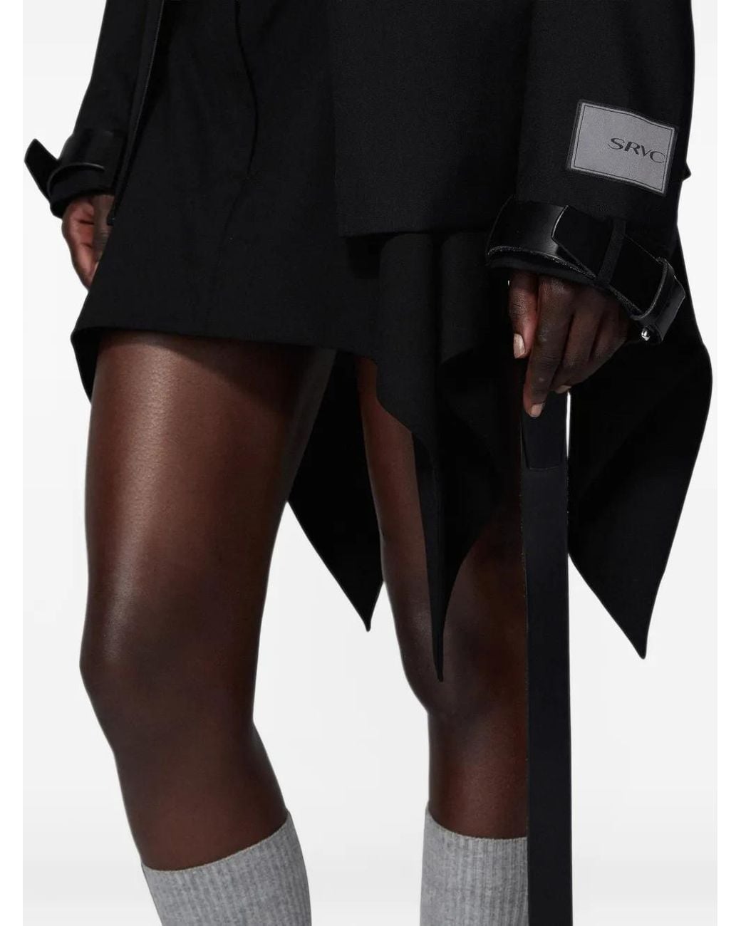SRVC Studio Black Serpentine Cut-Out Tailored Jacket