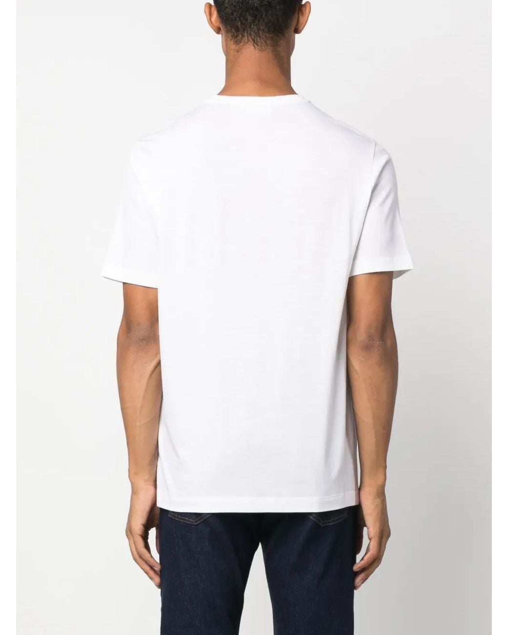 Lardini White Short-Sleeved Wool T-Shirt for men