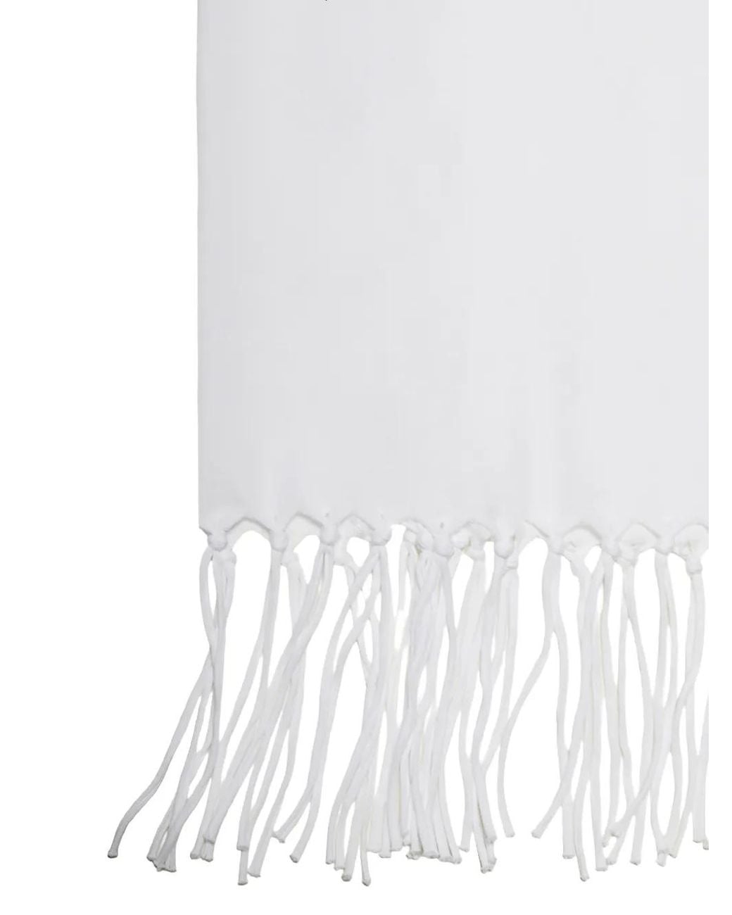 Mc2 Saint Barth White Logo-Print Fringed Mini Dress