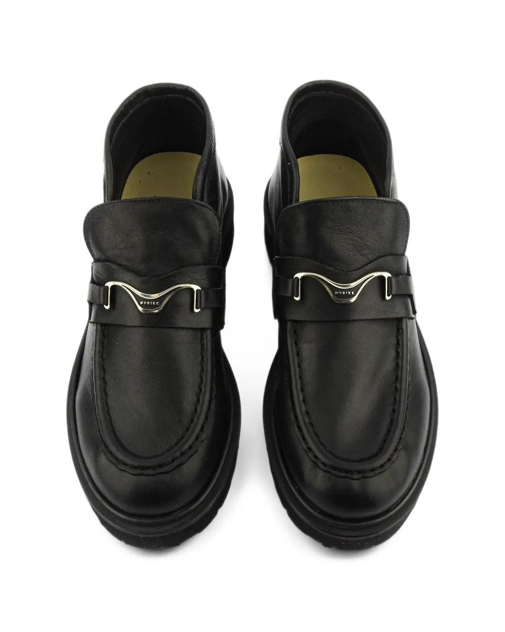 Nubikk Black Ella Monroe Logo-Plaque Loafers