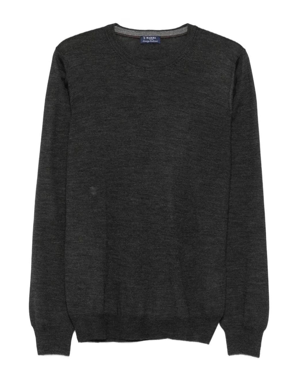 Barba Napoli Black Round-Neck Long-Sleeve Sweater for men