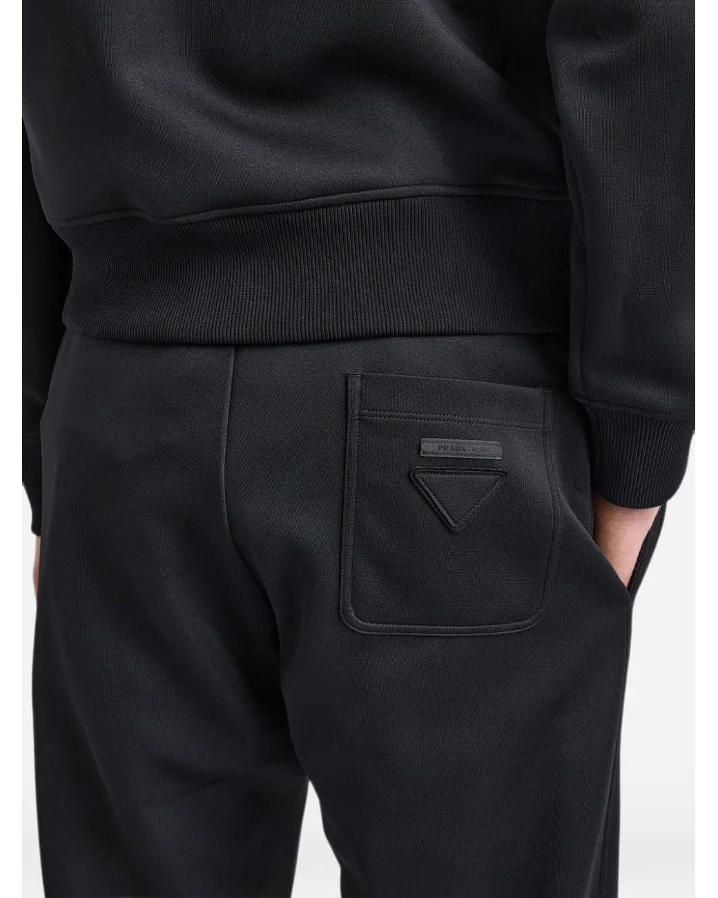 Prada Black Technical Jersey Trousers for men