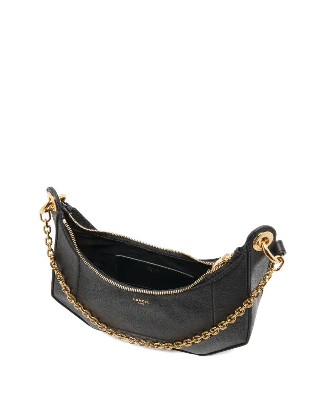 Lancel Black Croisette Chain-Strap Shoulder Bag