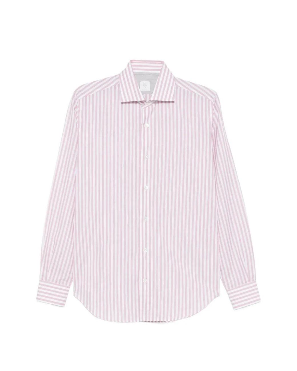 Camisa Con Rayas Estampadas Eleventy de hombre de color Pink