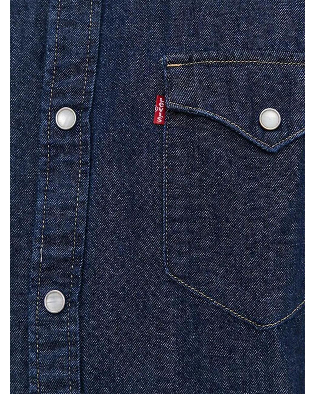 Levi's Blue Buttoned Denim Shirt for men