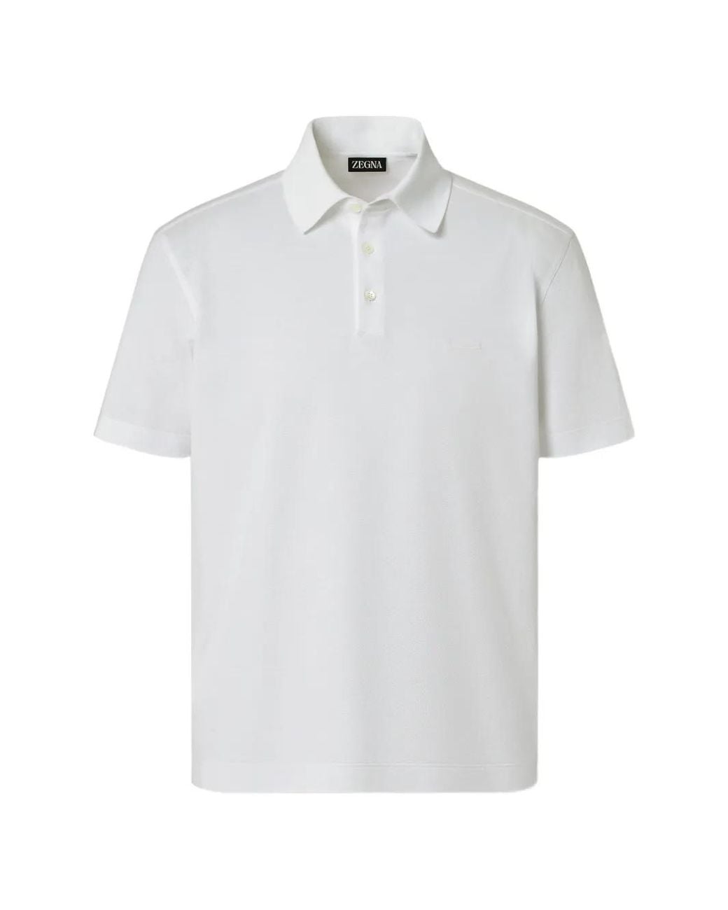Zegna White Short-Sleeve Polo Shirt for men