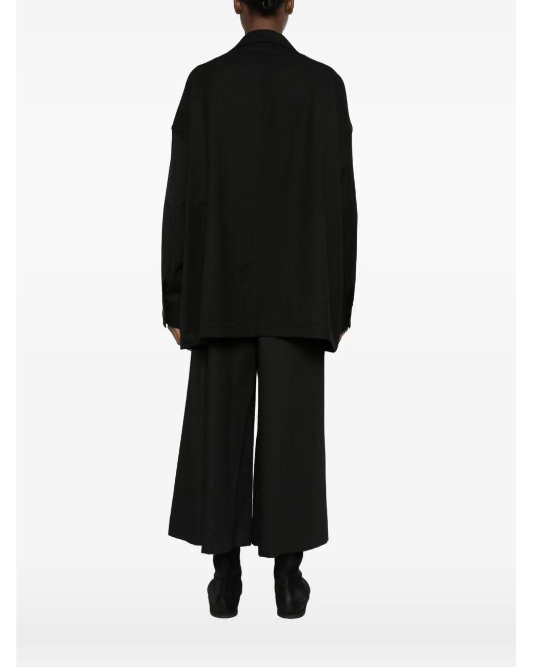 Y-3 Black Notched-Lapels Three Stripe Lightweight Jacket
