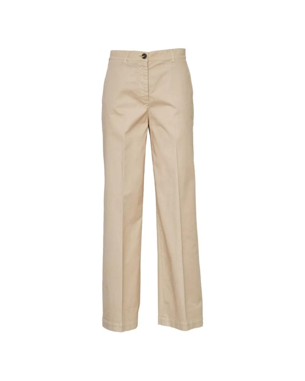 Ql2 Natural Creased High-Waisted Trousers