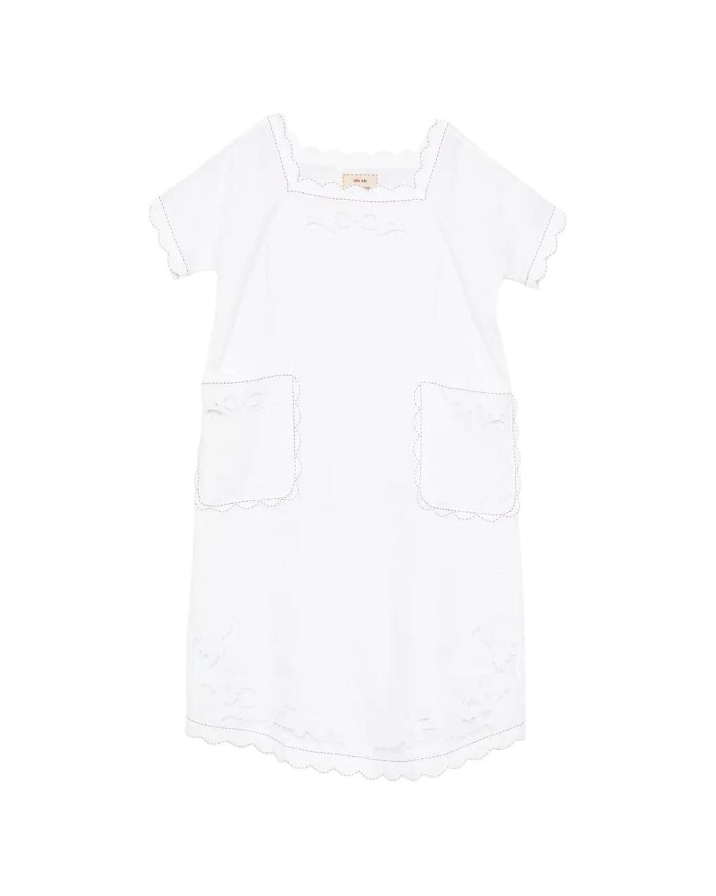 Vita Kin White Formentera Scalloped-Edge Midi Dress