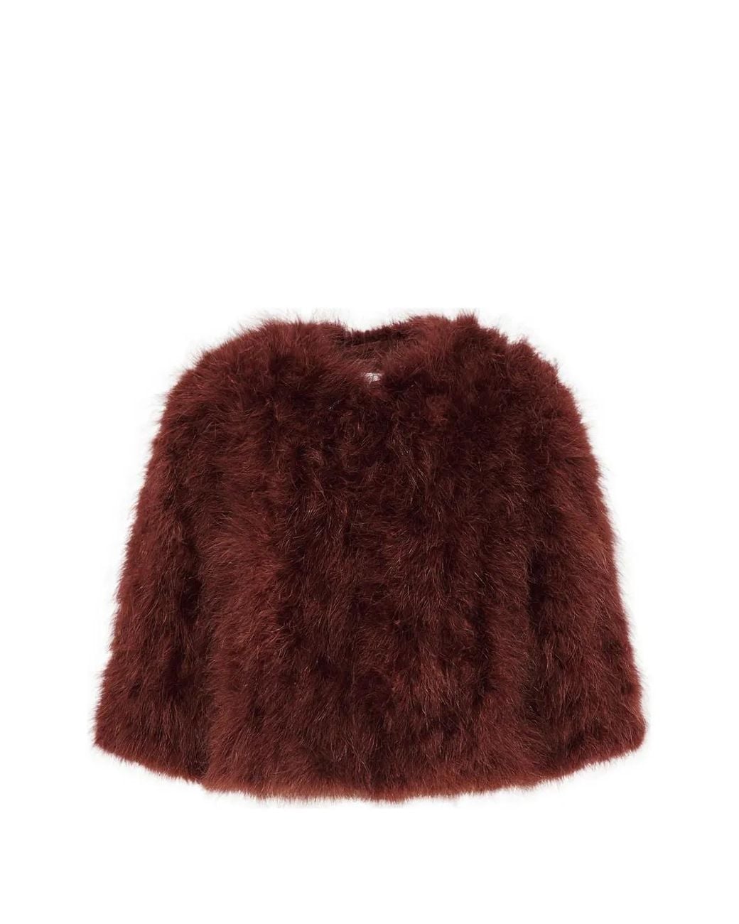 Yves Salomon Red Feather-Embellished Jacket