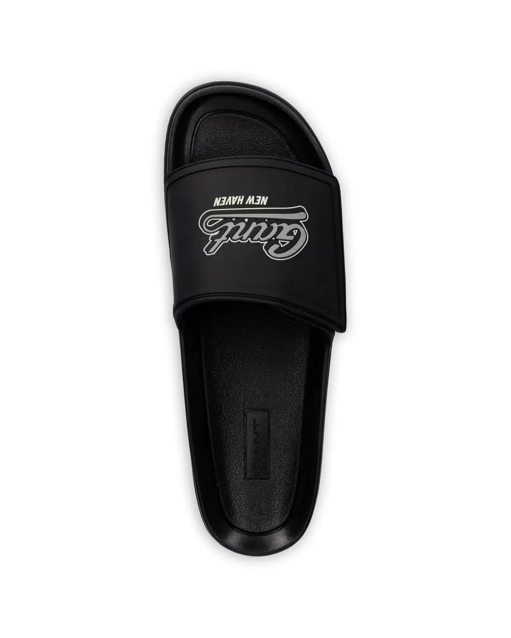 Gant Black Logo-Print Slides for men