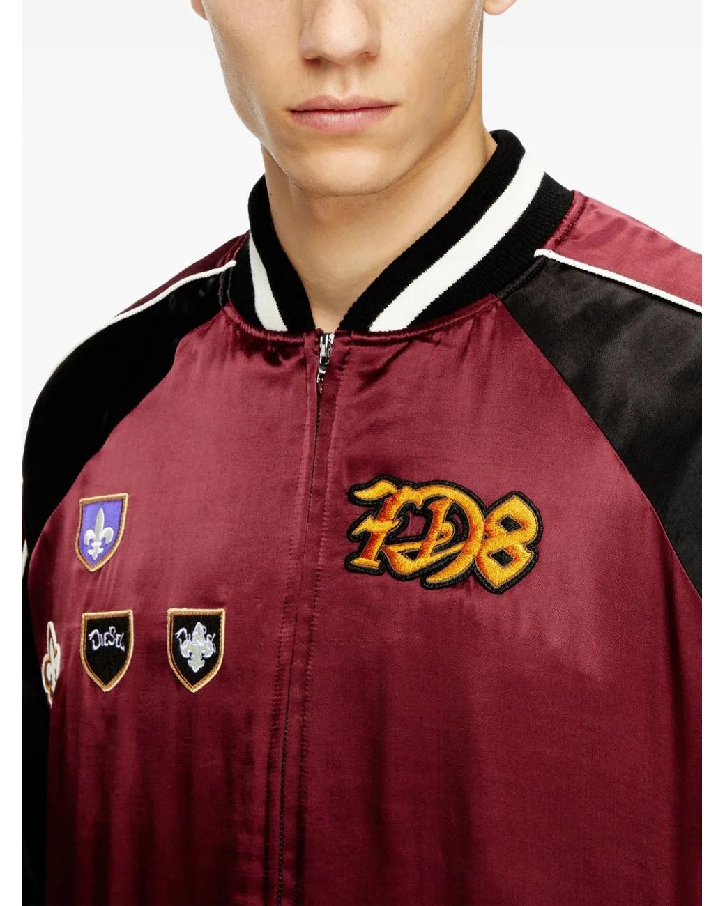 DIESEL Red J-Foulkes-Cp Appliqué-Patch Jacket for men