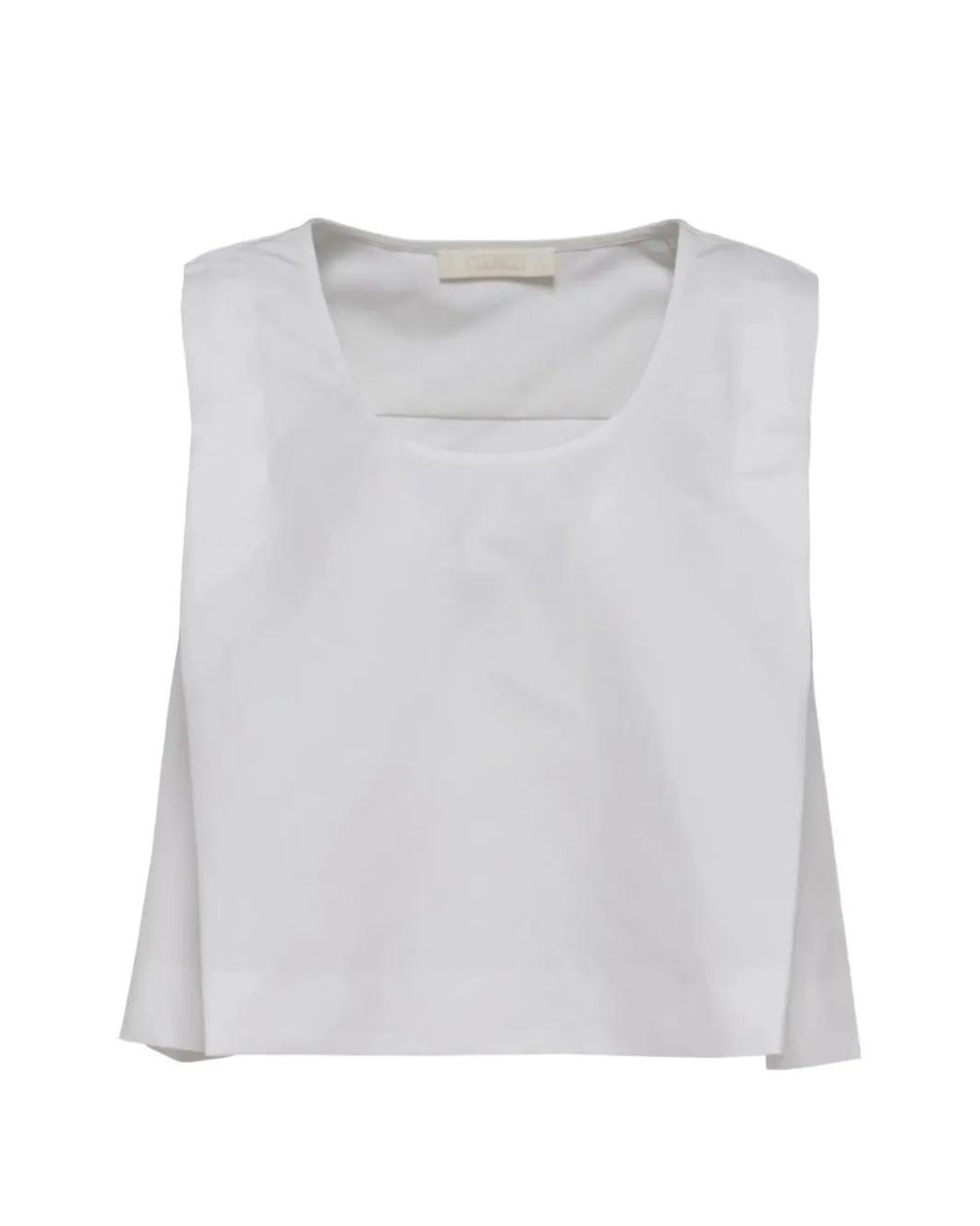 Club21 White Cropped Sleeveless Blouse