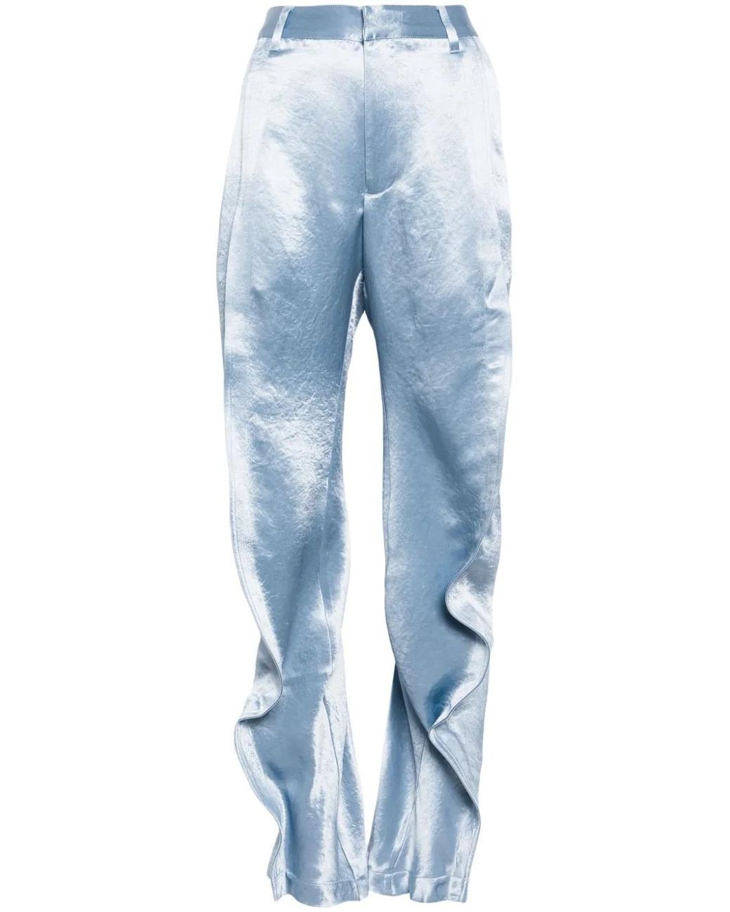 Y. Project Blue Trousers With Ruffles