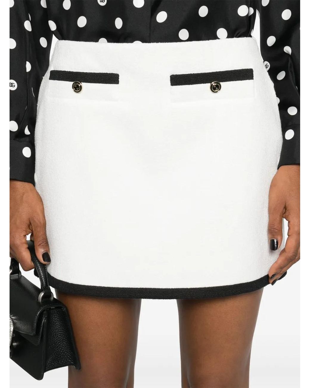 Gucci White Cotton Tweed Skirt