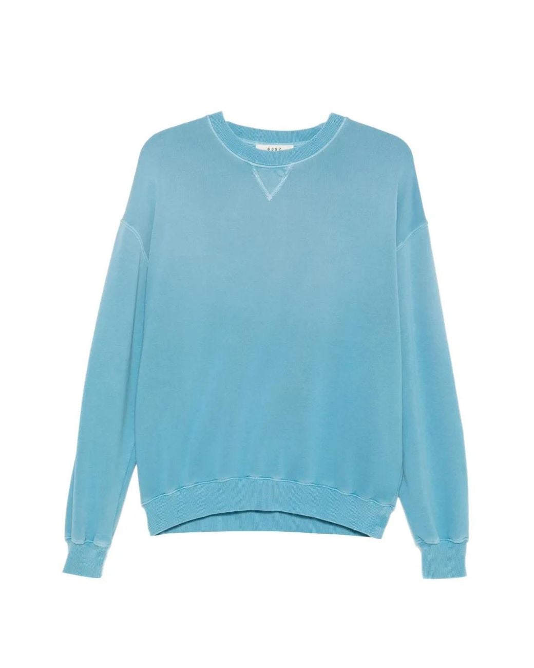 6397 Blue Washed-Effect Crew-Neck Sweatshirt