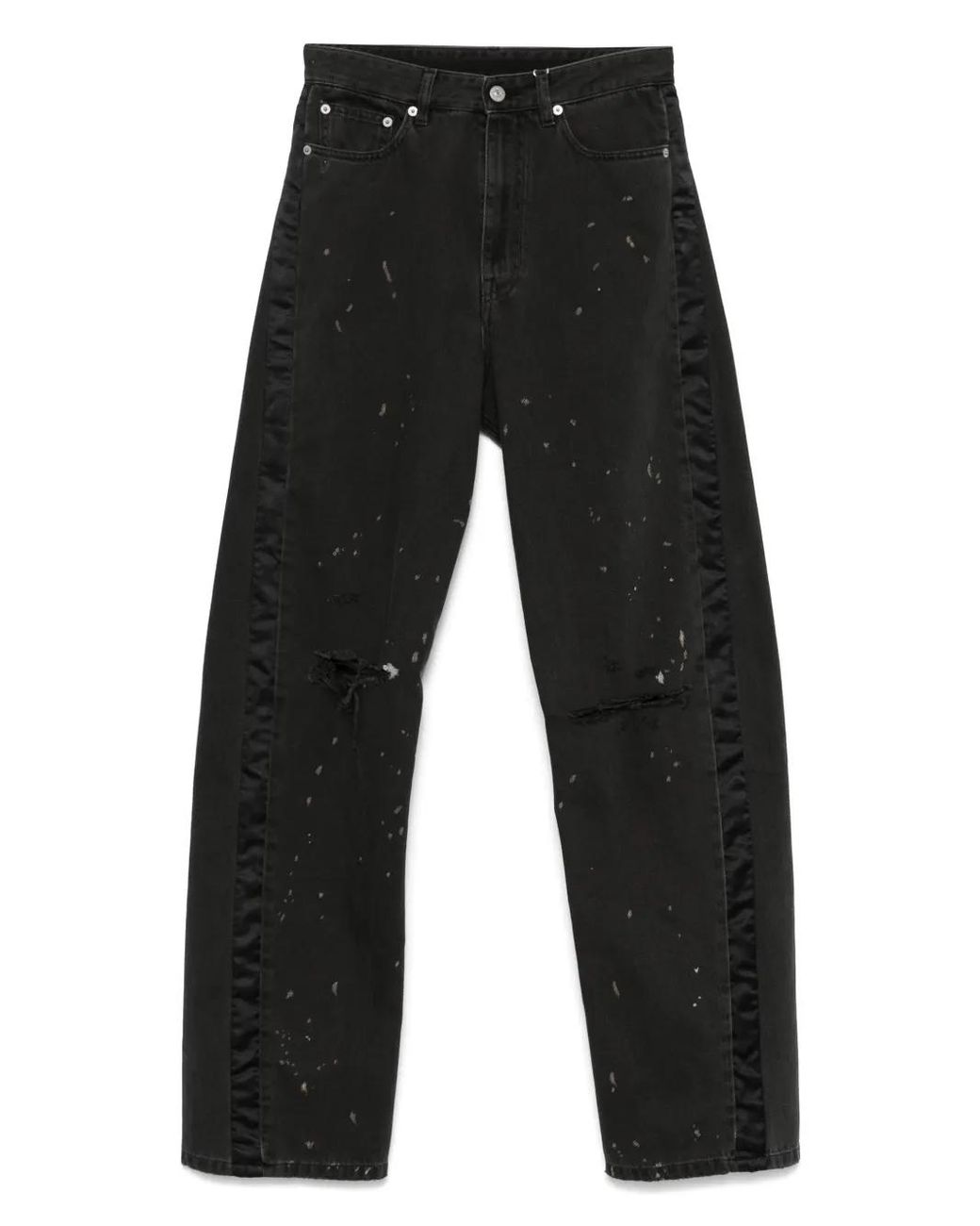 MM6 by Maison Margiela Black Paint-Splatter Effect Jeans