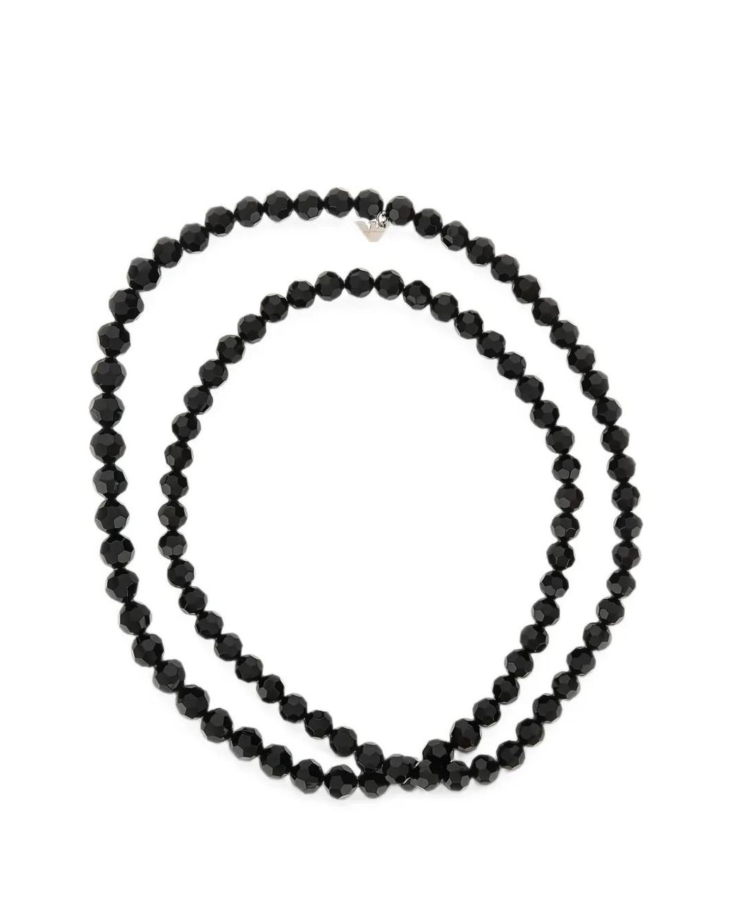 Emporio Armani Black Faceted-Bead Necklace