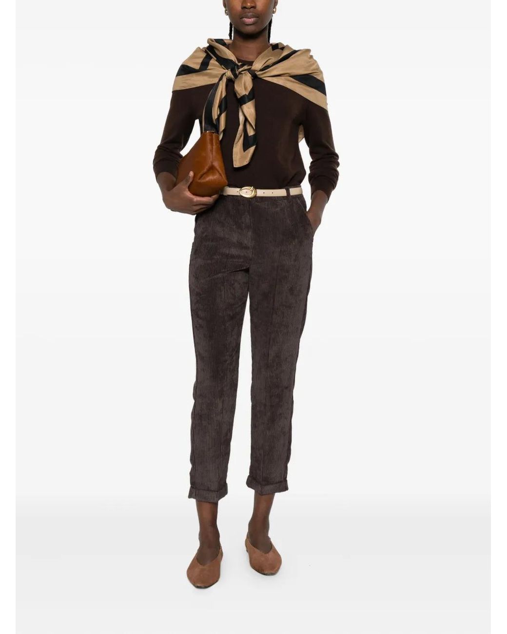 Bompard Brown Round-Neck Cashmere Sweater