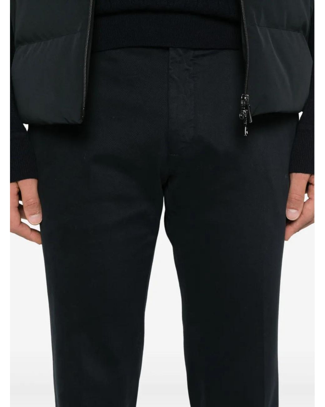 Incotex Black Stretch-Cotton Trousers for men