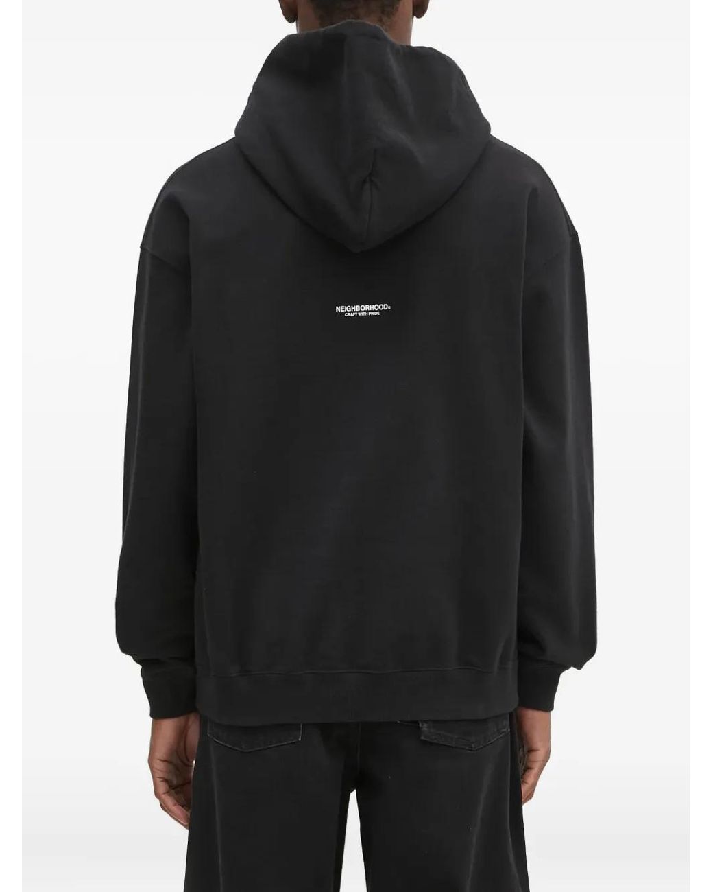Neighborhood Black Circular-Logo Hoodie for men