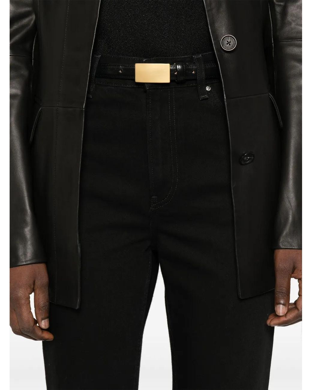 Totême  Black Jeans Mit Logo-Patch