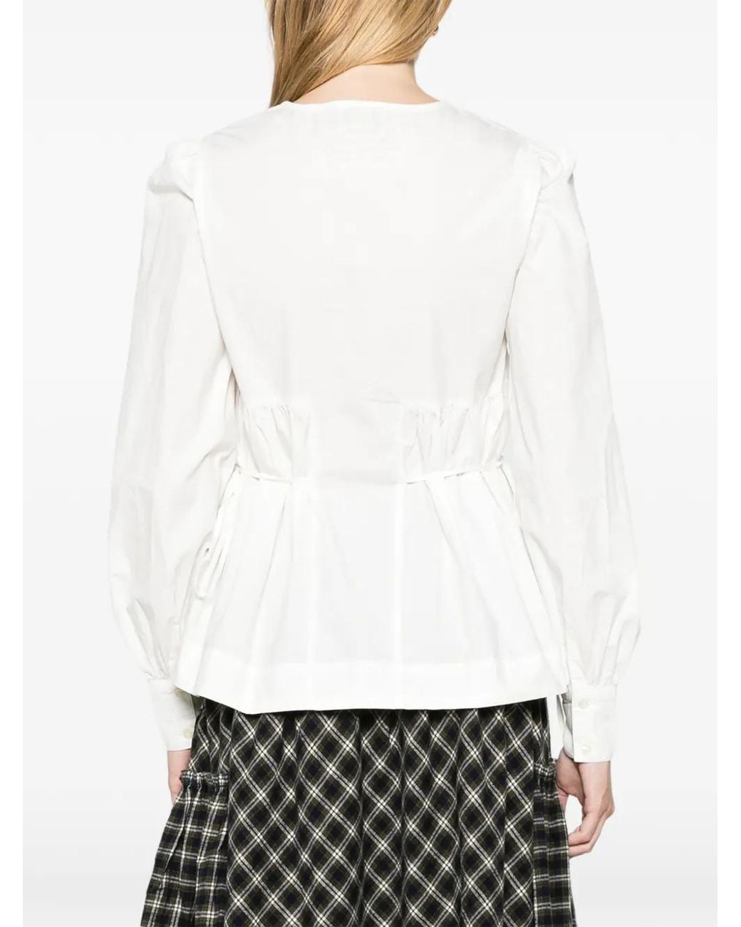 Damson Madder White Lettie Bow-Detail Blouse
