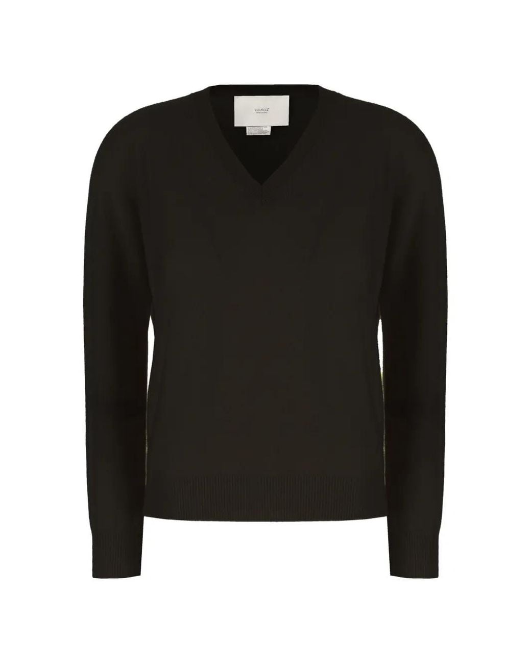 Vanisé Black V-Neck Cashmere Sweater