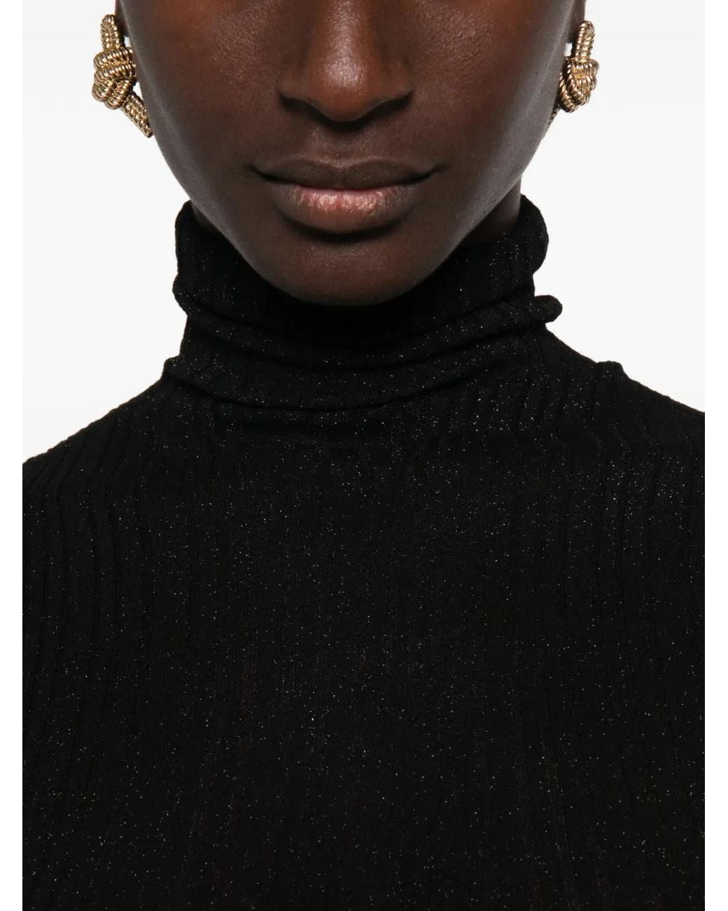 AROVESCIO Black Ribbed-Knit Sleeveless Top