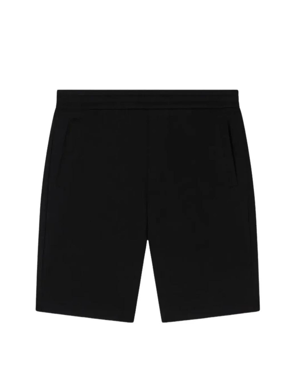 ARMANI EXCHANGE Black Logo-Plaque Jersey Shorts for men