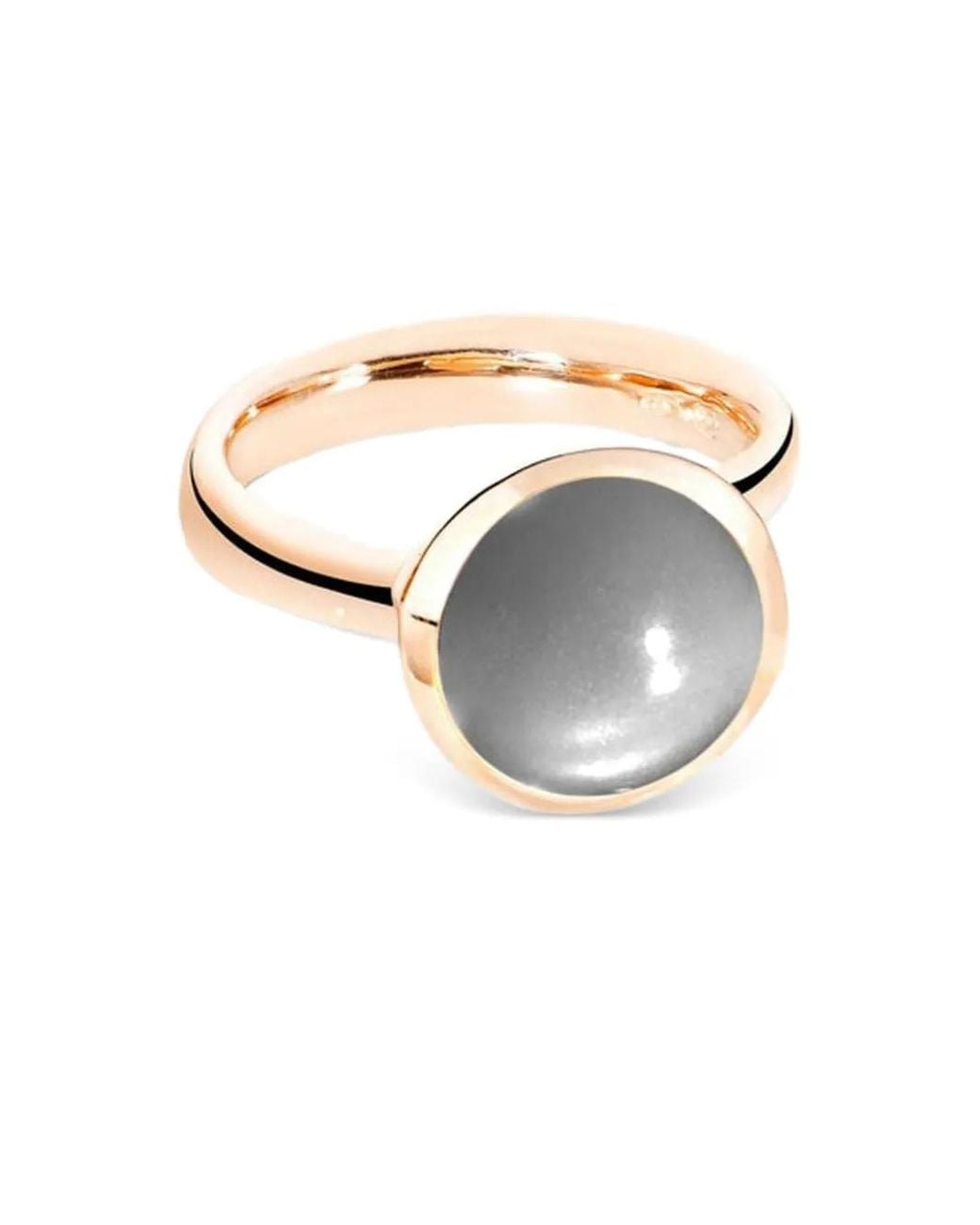 Tamara Comolli Metallic 18K Rose Large Bouton Moonstone Ring